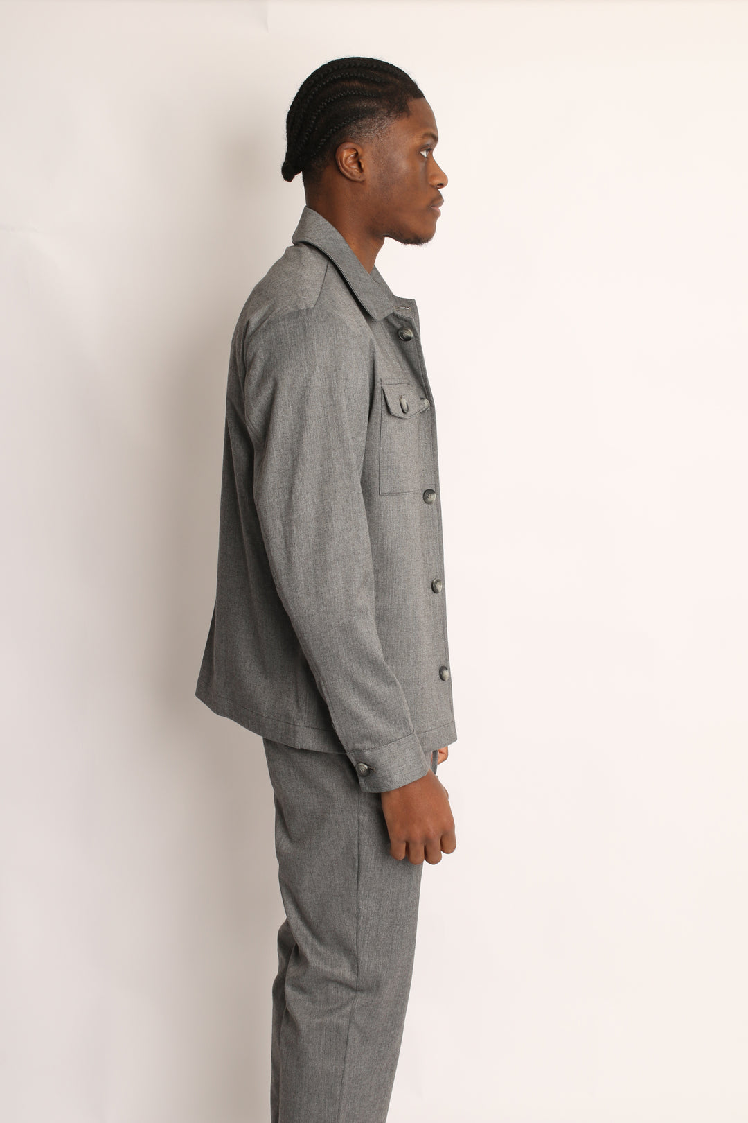 2PC CHISELED GREY SAFARI SUIT