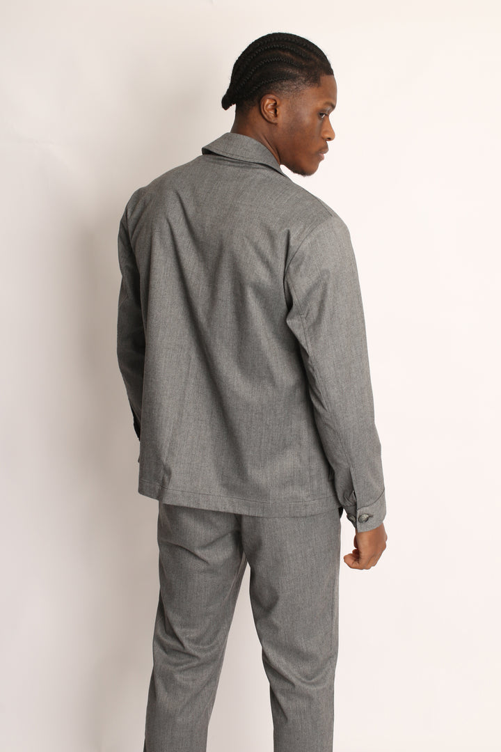 2PC CHISELED GREY SAFARI SUIT