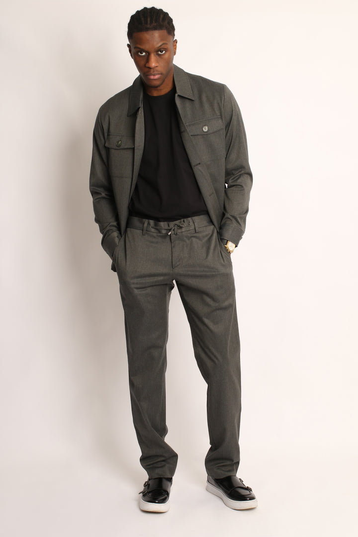 2PC CHARCOAL GREY SAFARI SUIT