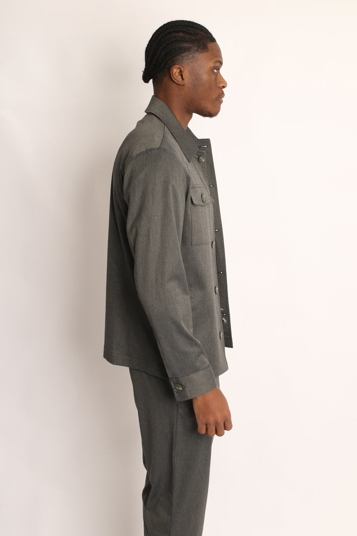 2PC CHARCOAL GREY SAFARI SUIT