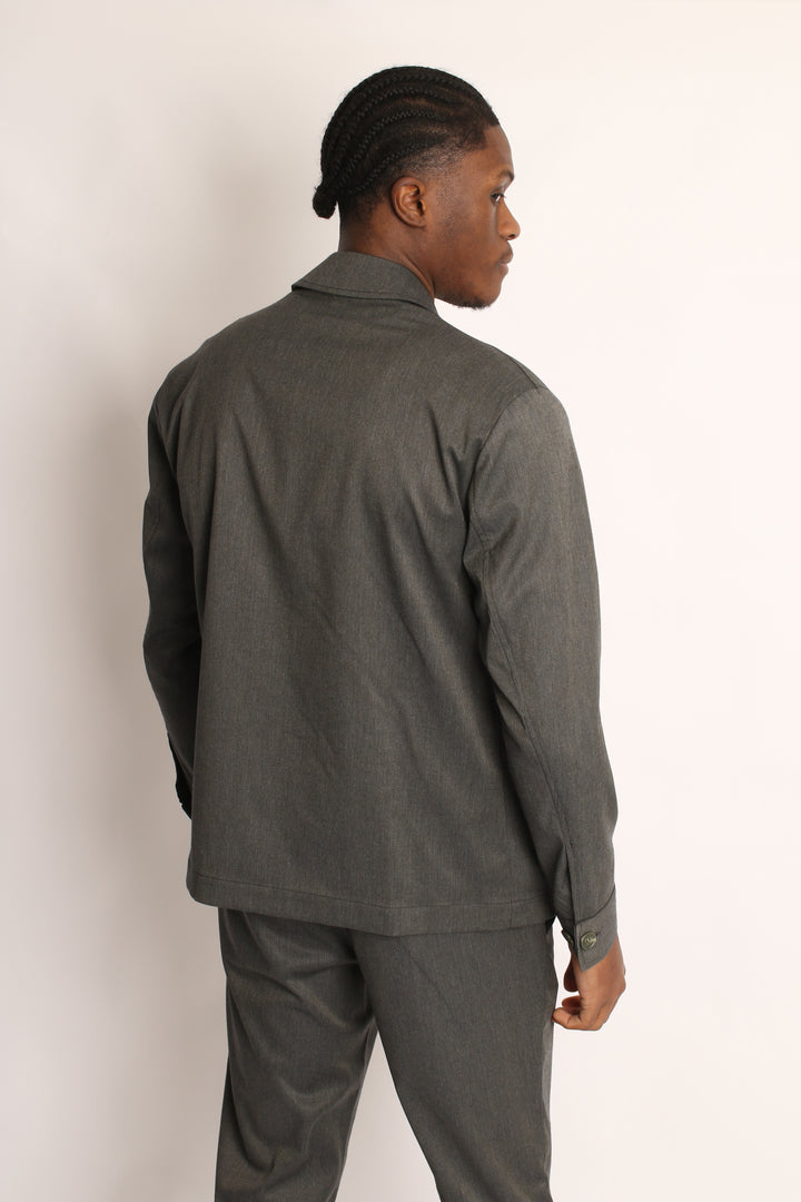 2PC CHARCOAL GREY SAFARI SUIT