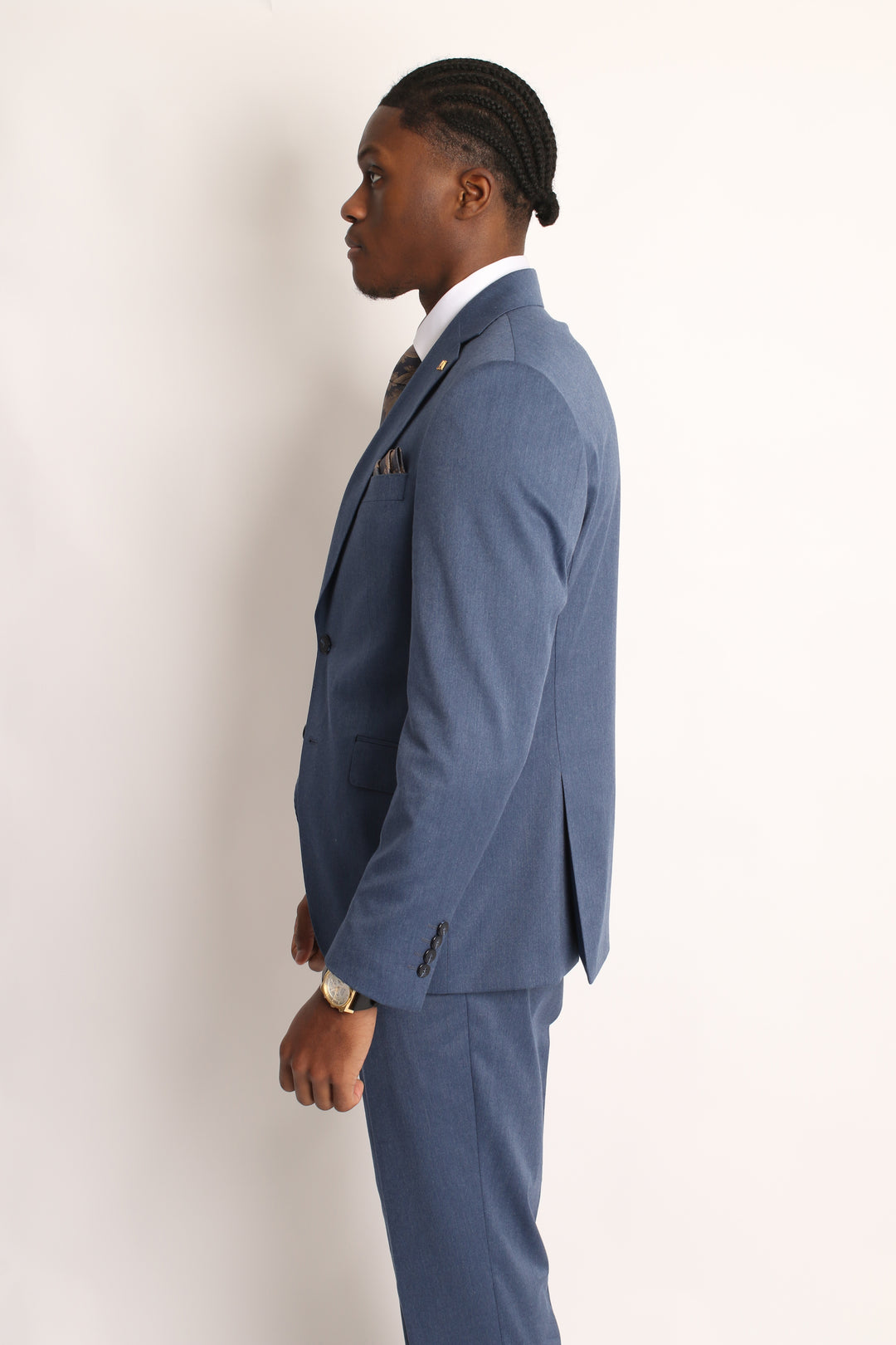 3PC HAND-STITCH PETROL BLUE SUIT