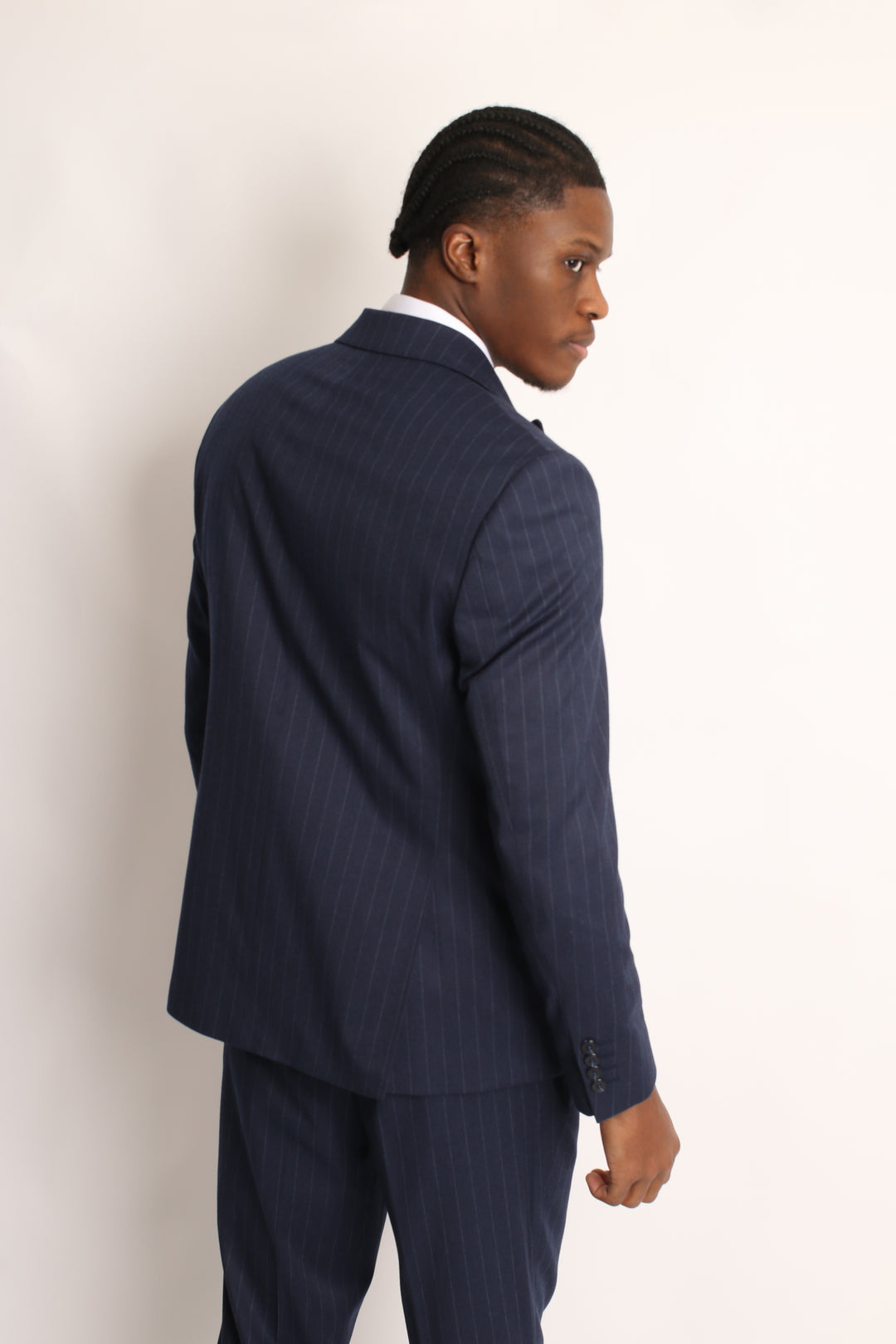 3PC NAVY PIN-STRIP SUIT