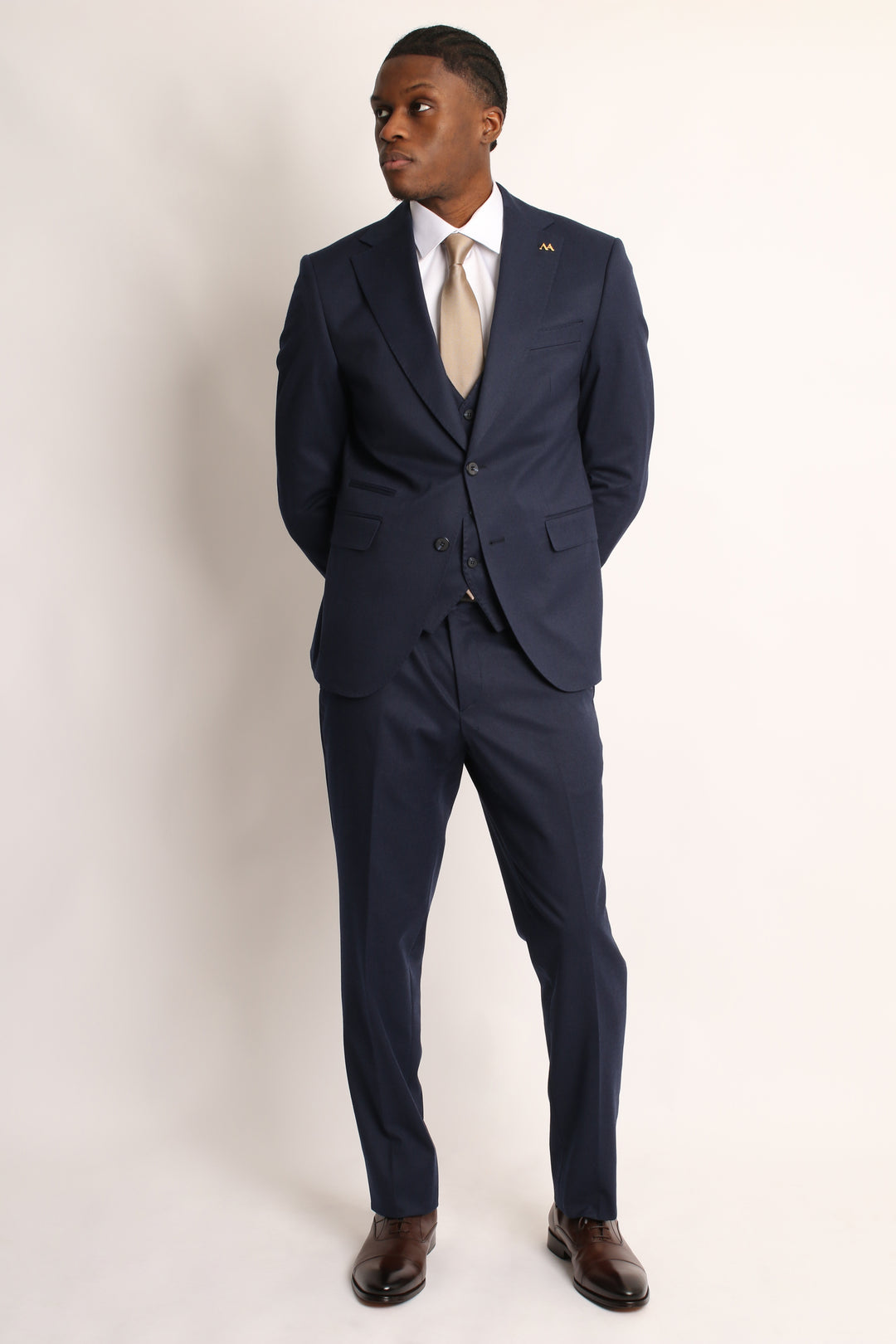 3PC HAND-STITCH NAVY SUIT