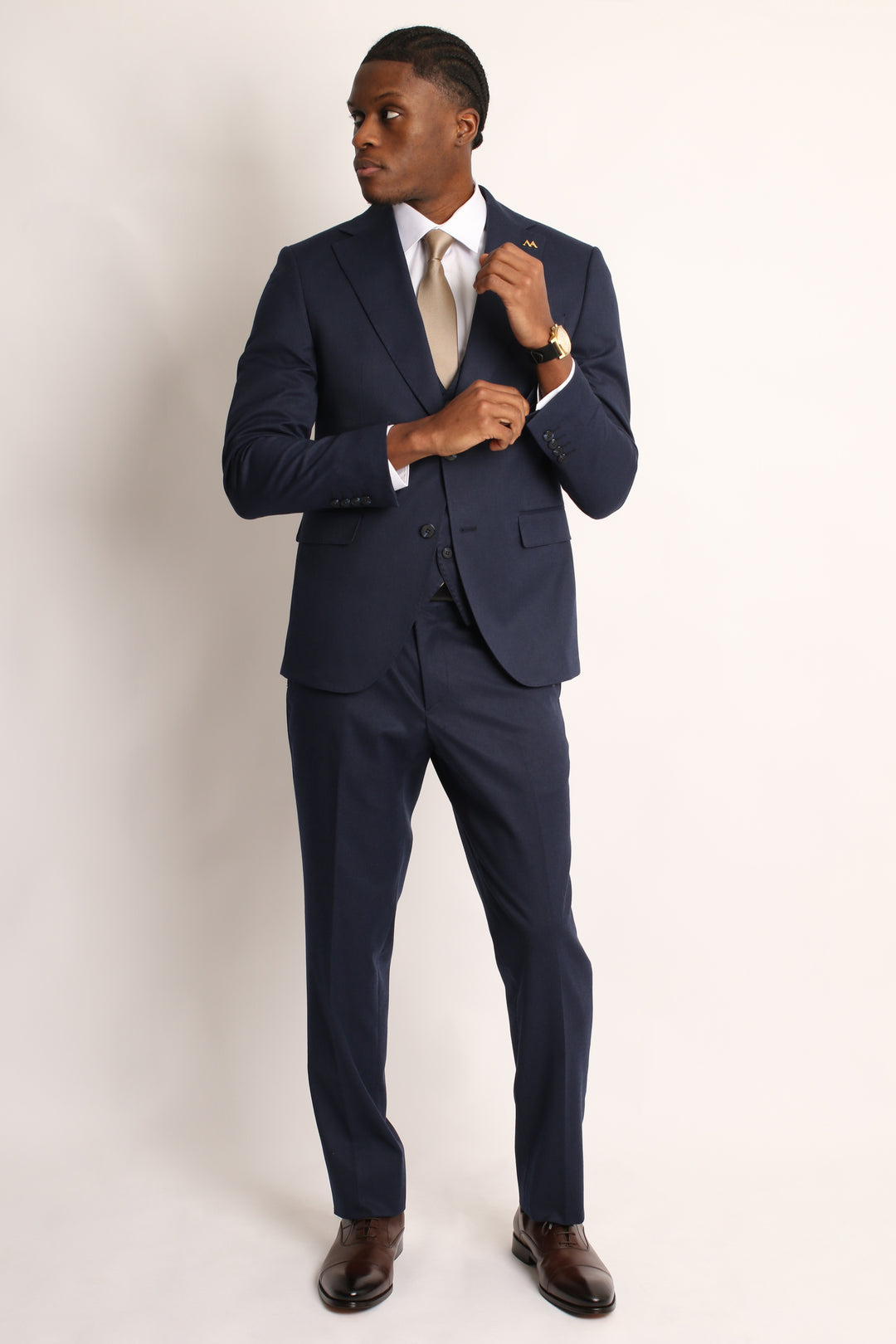 3PC HAND-STITCH NAVY SUIT