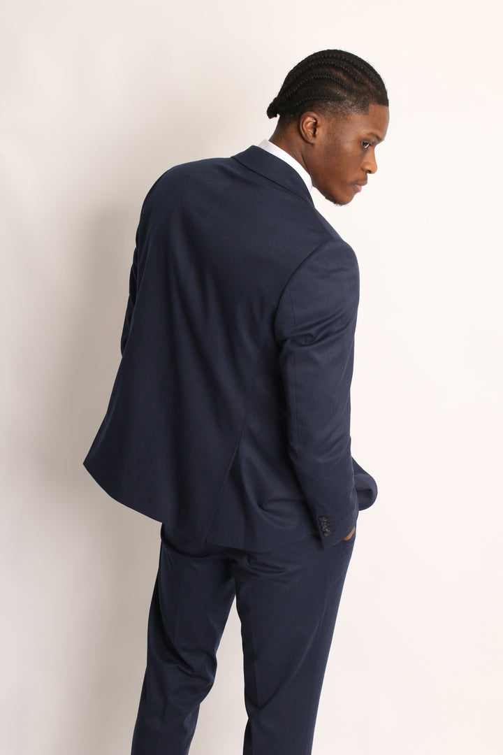 3PC HAND-STITCH NAVY SUIT