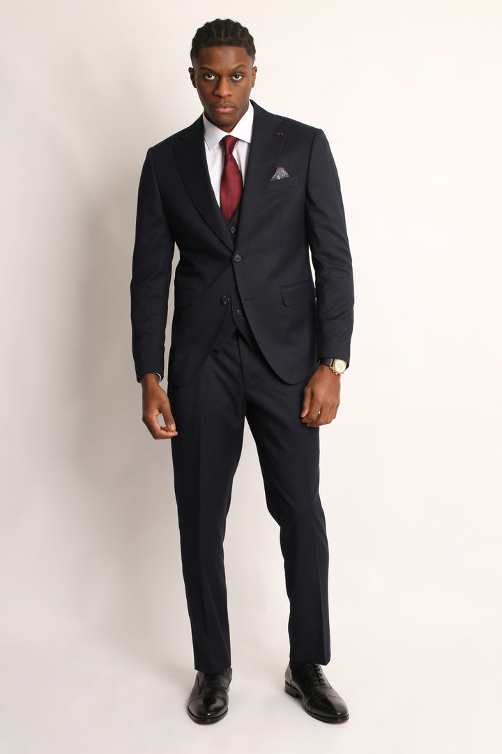 3PC HAND-STITCH DEEP BLACK SUIT