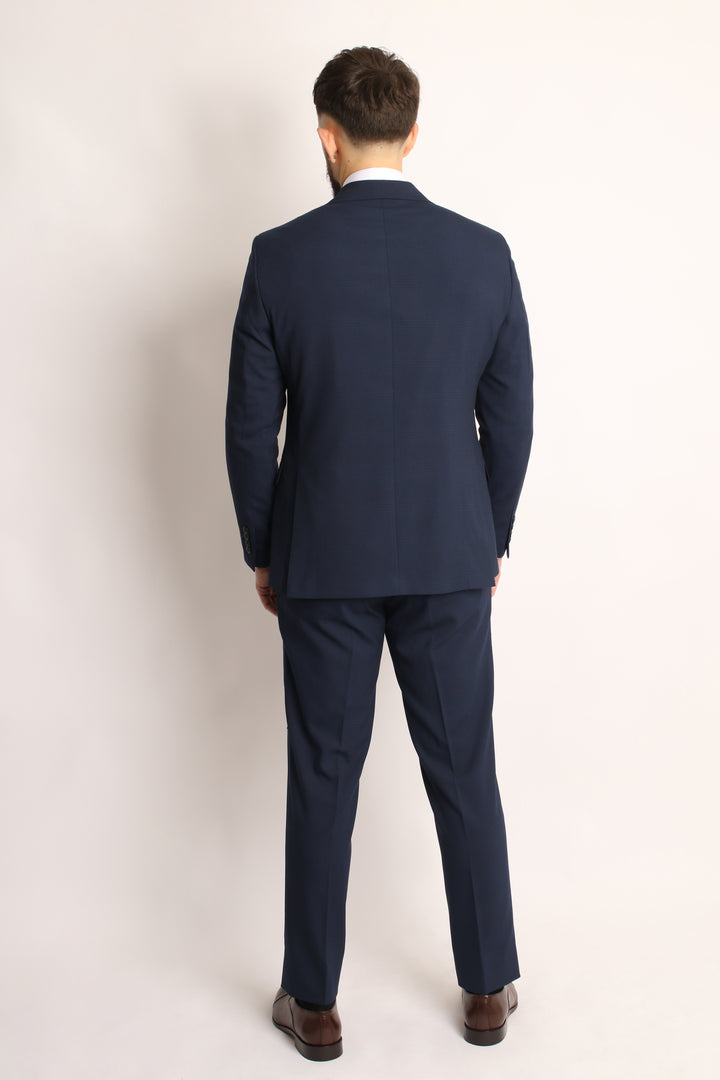 2PC ROYAL BLUE PRINCE OF WALES CHECKED SUIT