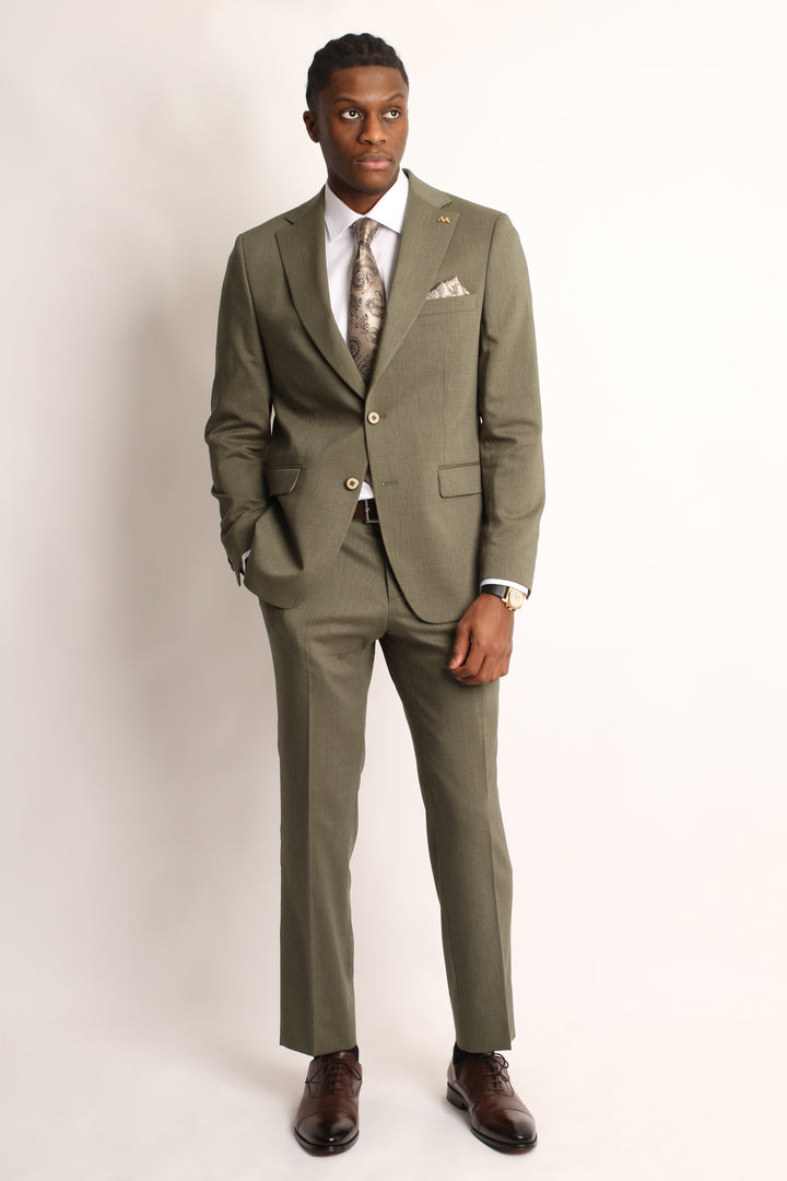 2PC RICHES OLIVE GREEN SUIT