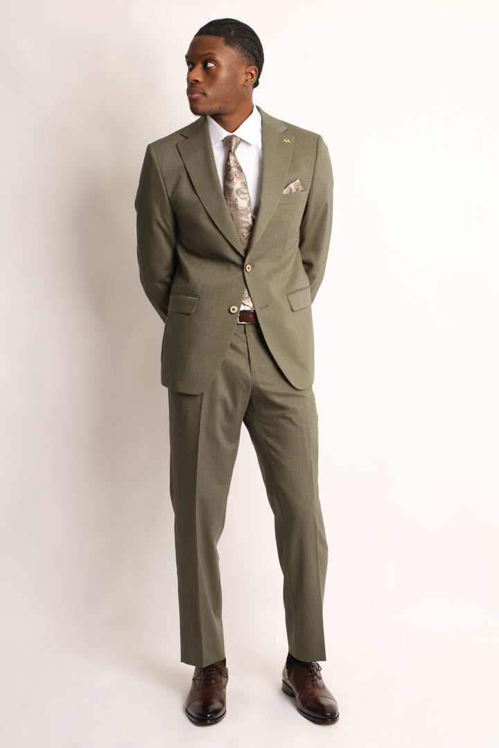 2PC RICHES OLIVE GREEN SUIT