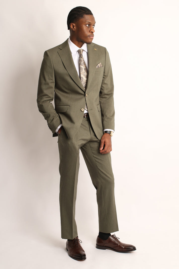 2PC RICHES OLIVE GREEN SUIT