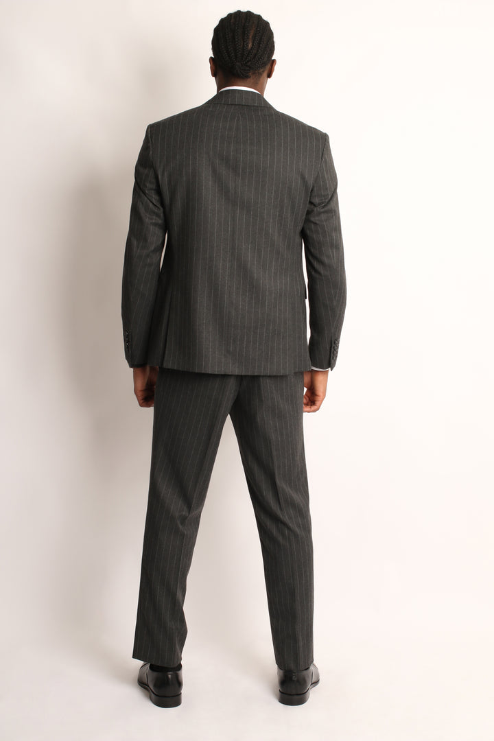 3PC CHARCOAL GREY PIN-STRIP SUIT