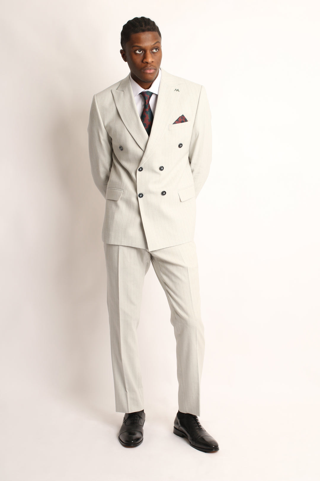 2PC OFFWHITE PIN-STRIP SUIT