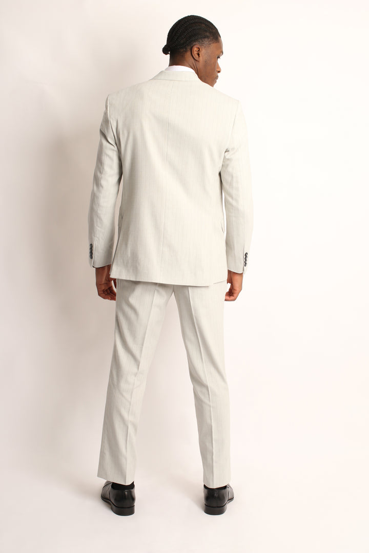 2PC OFFWHITE PIN-STRIP SUIT