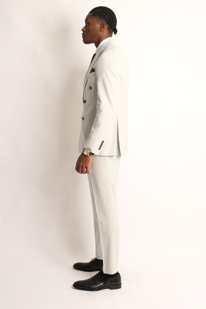 2PC OFFWHITE PIN-STRIP SUIT