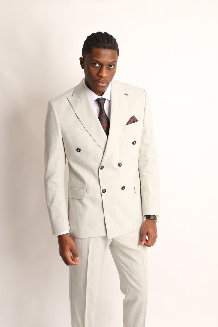 2PC OFFWHITE PIN-STRIP SUIT