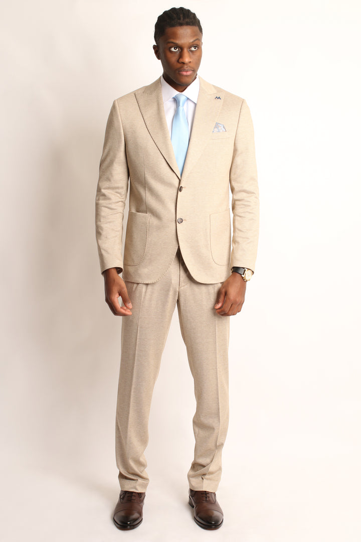 2PC SPRING BEIGE CASUAL SUIT