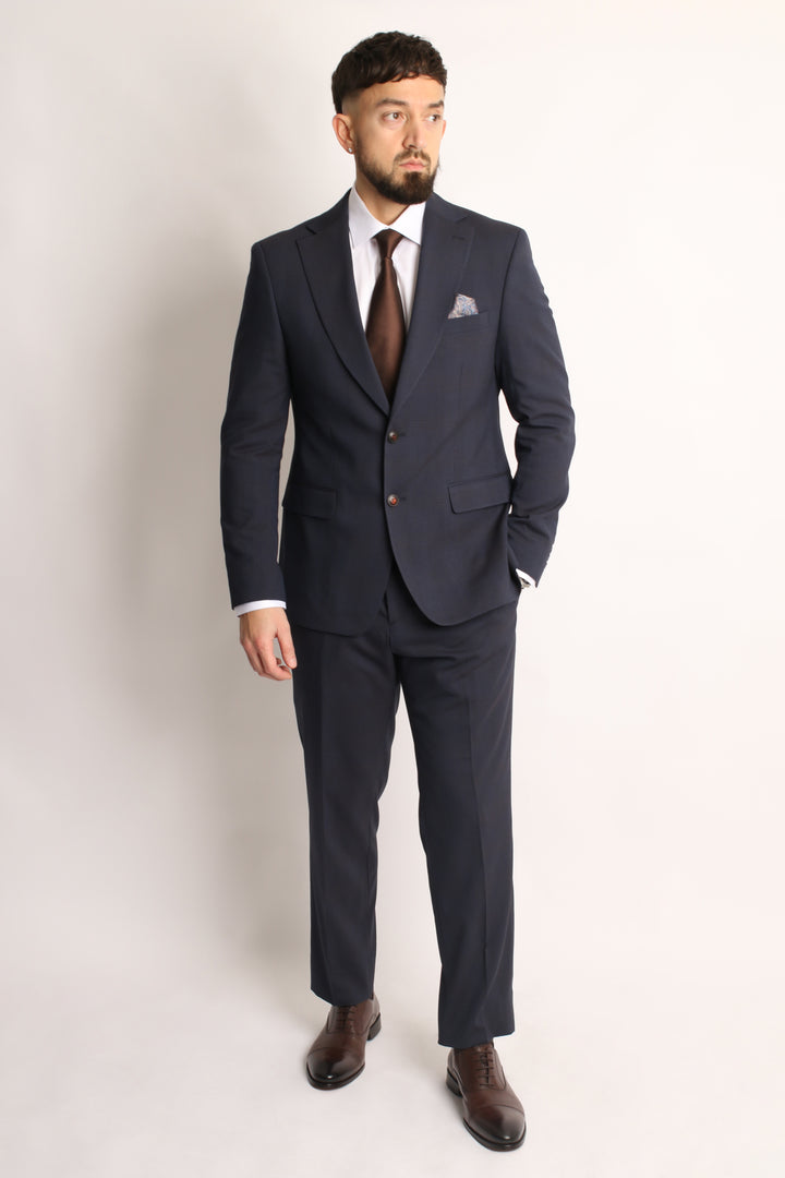 2PC NAVY PRINCE OF WALES CHECK SUIT