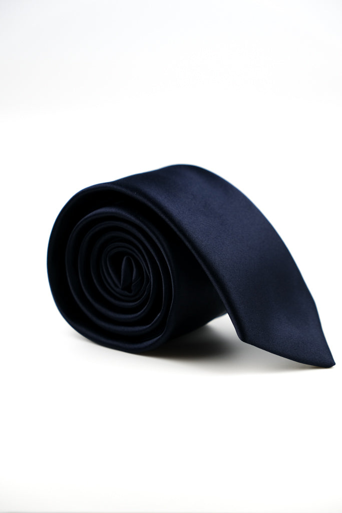 NAVY SATIN TIE